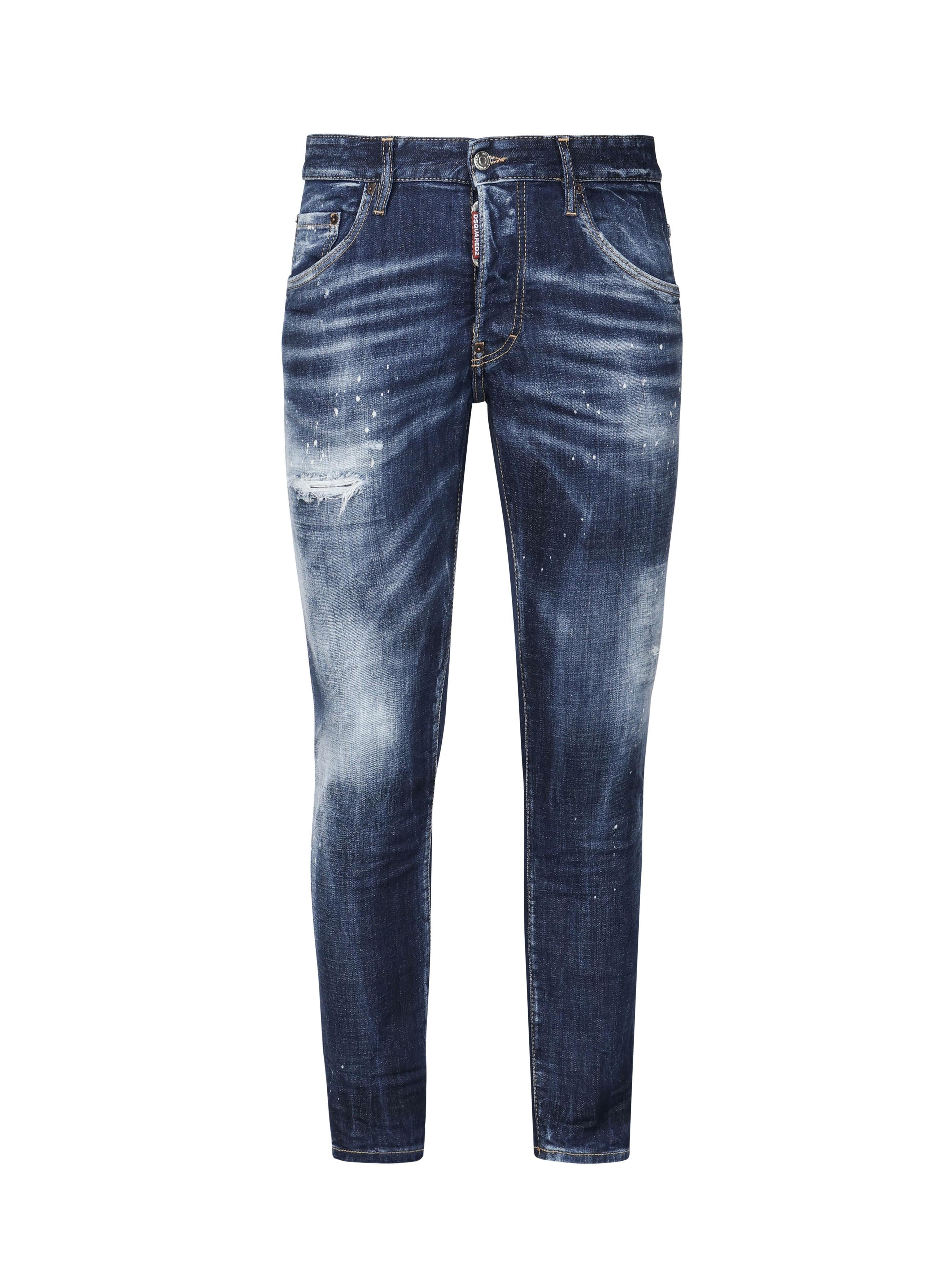 Jeans skater in denim stressed S74LB1556 S30664470 DSQUARED2 