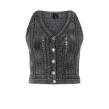 Gilet Myrtus in maglia di cotone 106859 A3BAI91 PINKO 