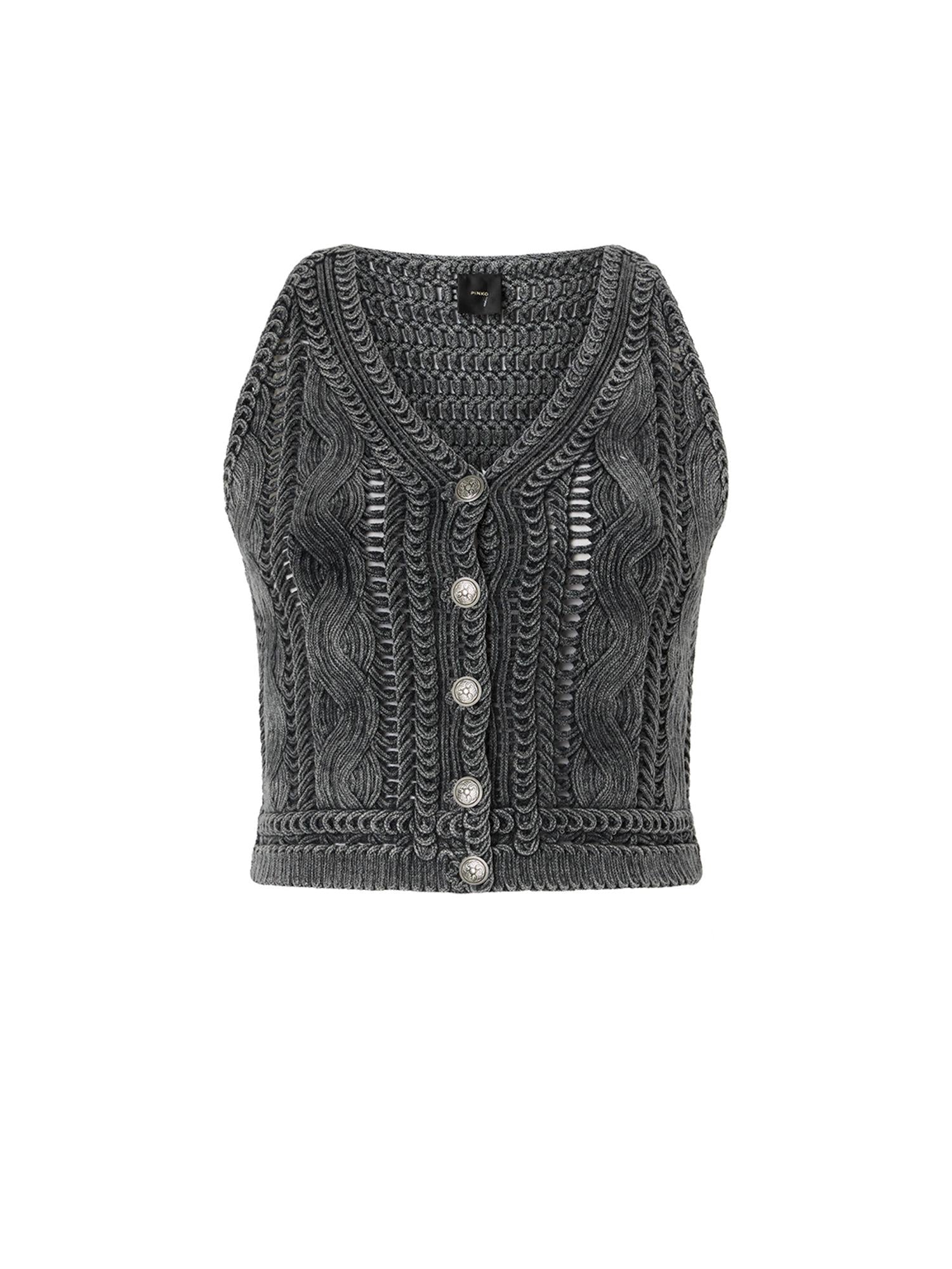 Gilet Myrtus in maglia di cotone 106859 A3BAI91 PINKO 