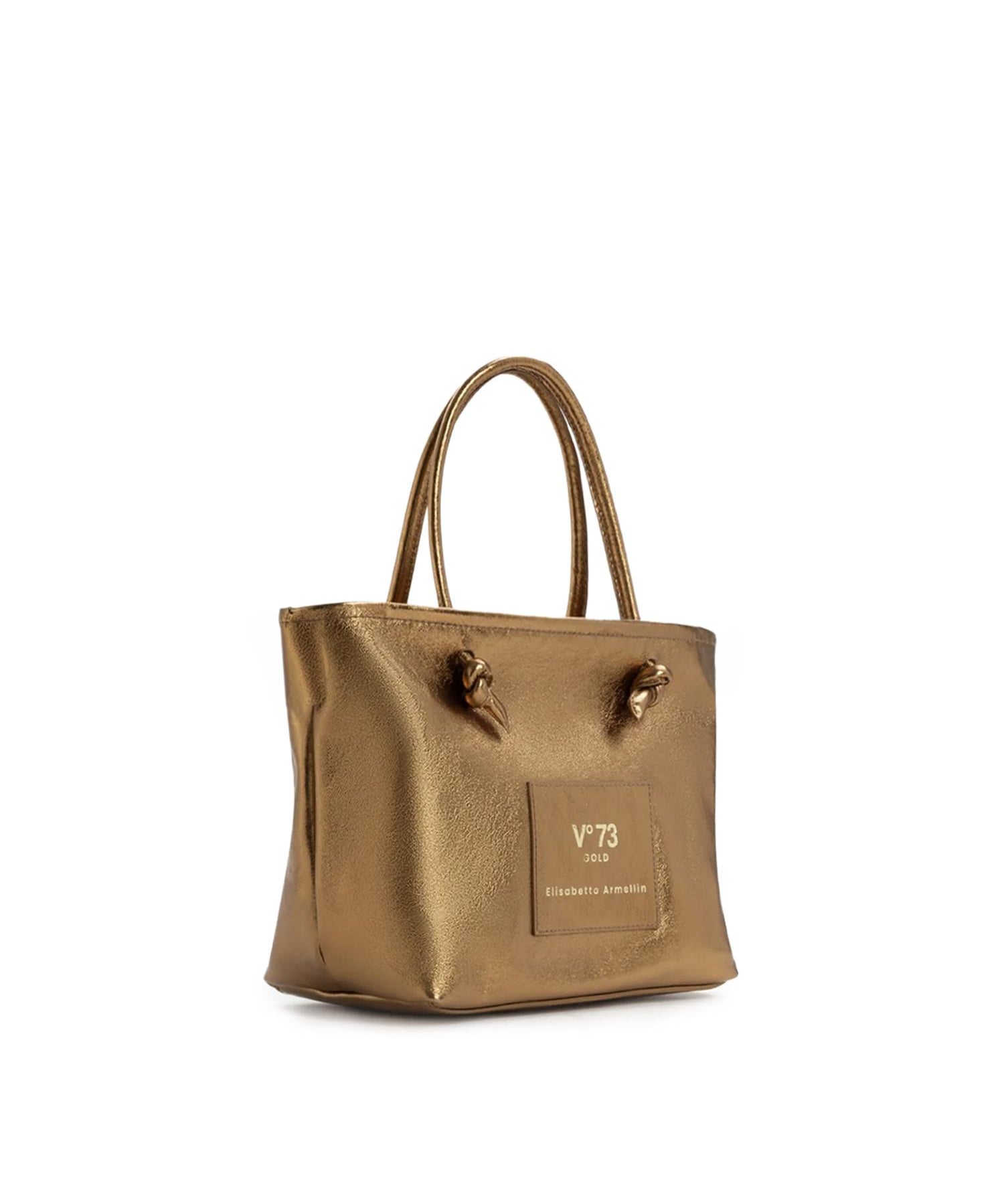 Borsa shopping in pelle con logo 73BP9VT01 LOLLI POPPOP BRONZE V° 73 