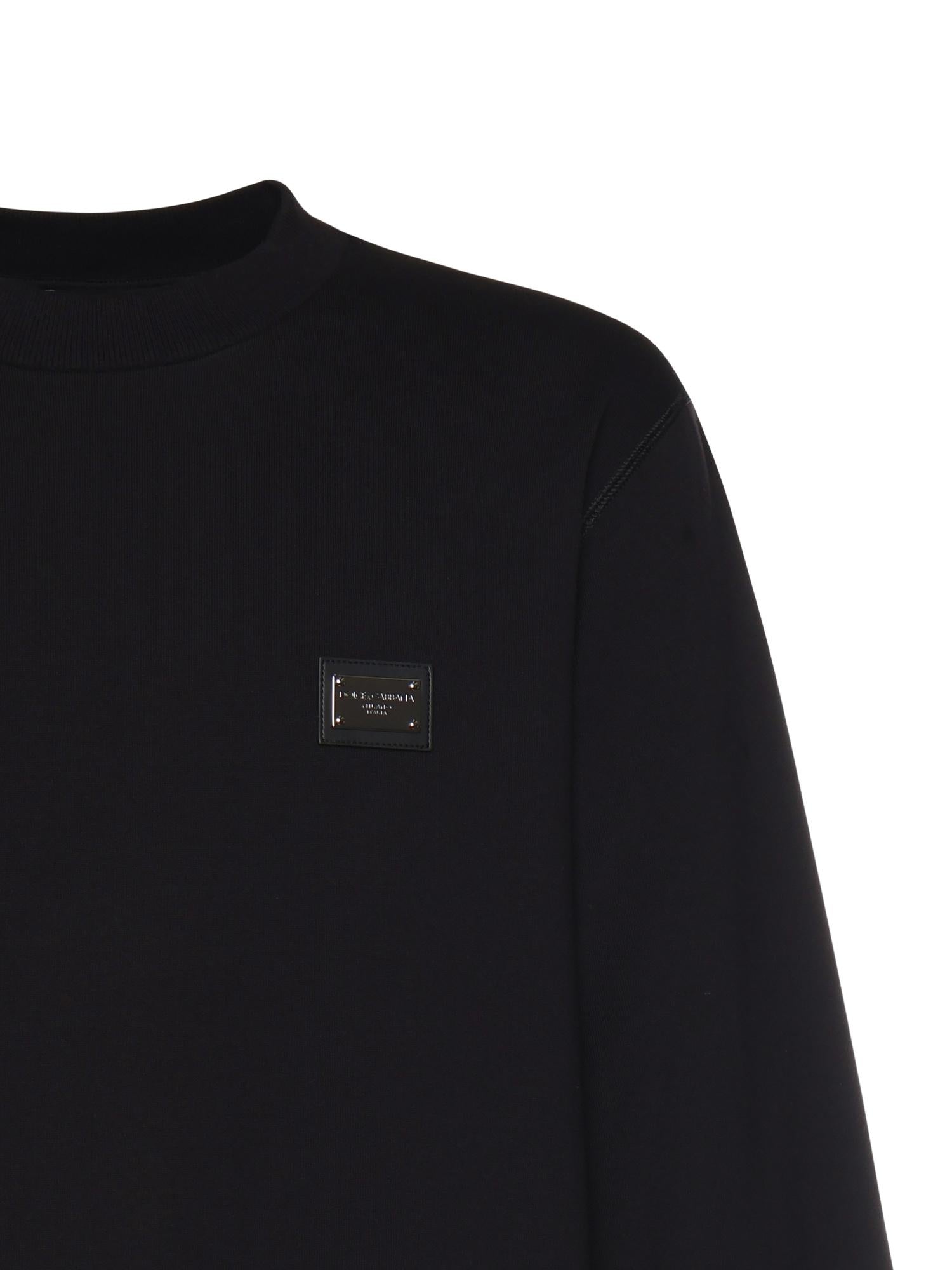 Felpa con placca logo in cotone G9ABJT G7P1CN0000 DOLCE & GABBANA 