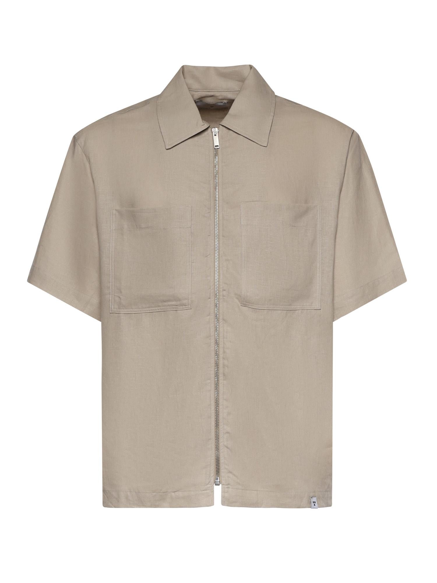 Camicia Derby in lino e viscosa 026ST167LI CAMEL WOC 