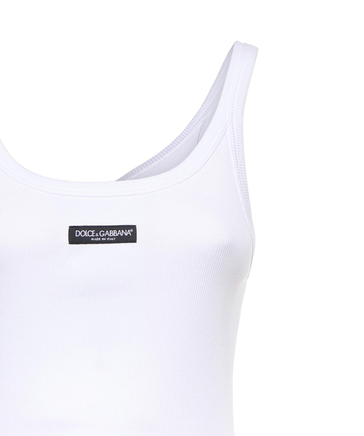 Canotta in cotone a coste F8W45T FU7AVW0800 DOLCE & GABBANA 