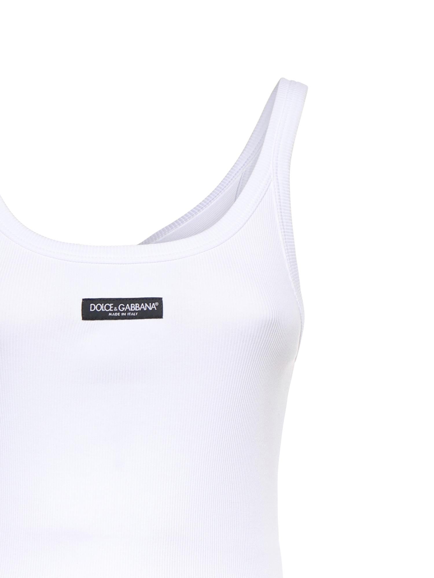 Canotta in cotone a coste F8W45T FU7AVW0800 DOLCE & GABBANA 