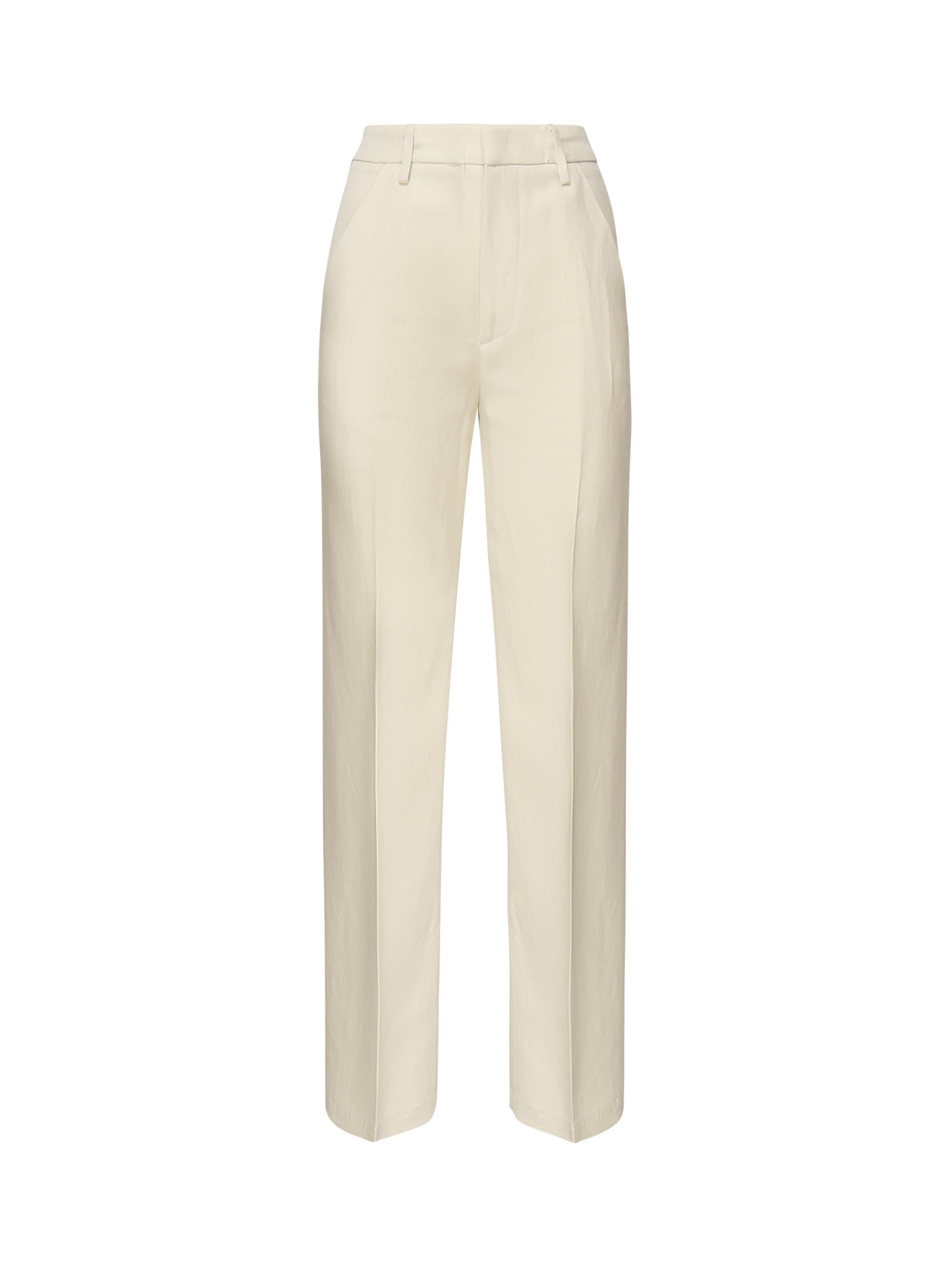 Pantaloni Reina in twill di viscosa e lino<BR/> DP789 IF0041DXXX004 DONDUP 