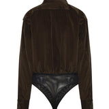 Body a camicia in velluto 2521116033600 005 MAX MARA 