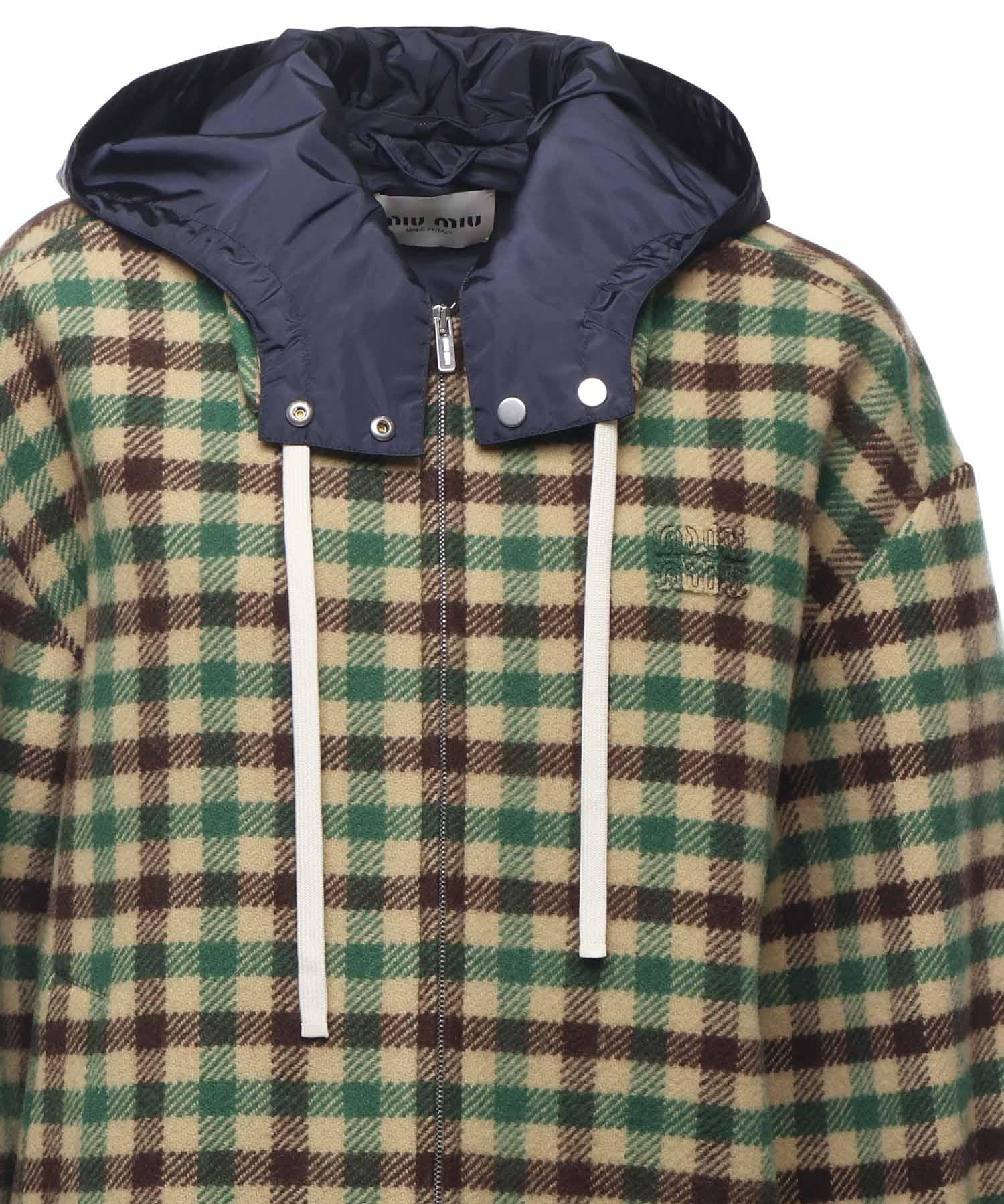 Blouson check con logo ML1268 175XF04QG MIU MIU 