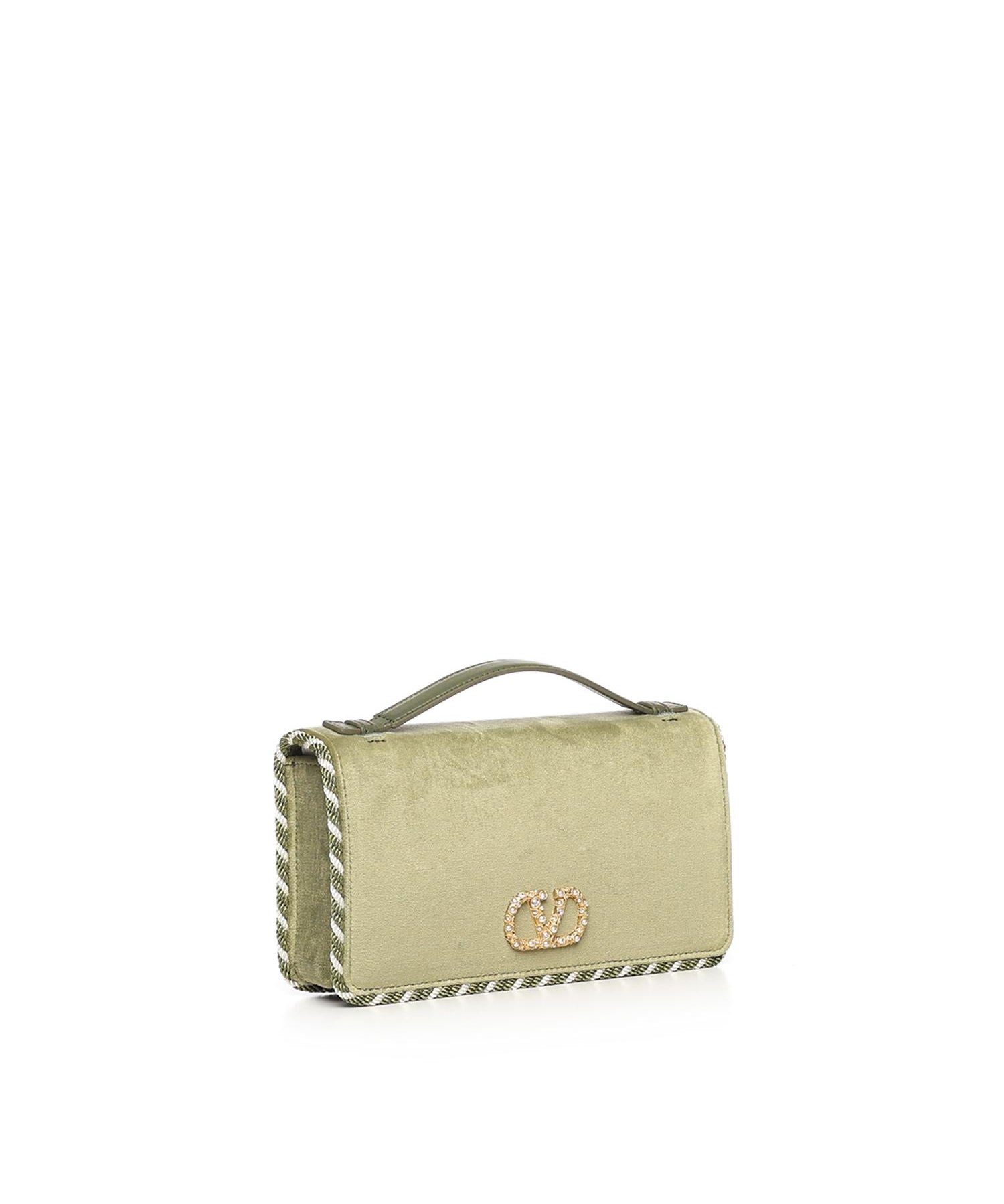 Portafoglio con catena Vlogo Signature in velluto con logo gioiello<BR/> 7W2P0AU1 CPXBCX VALENTINO GARAVANI 