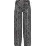 Jeans a gamba dritta con lacci 115069 100 ROTATE 