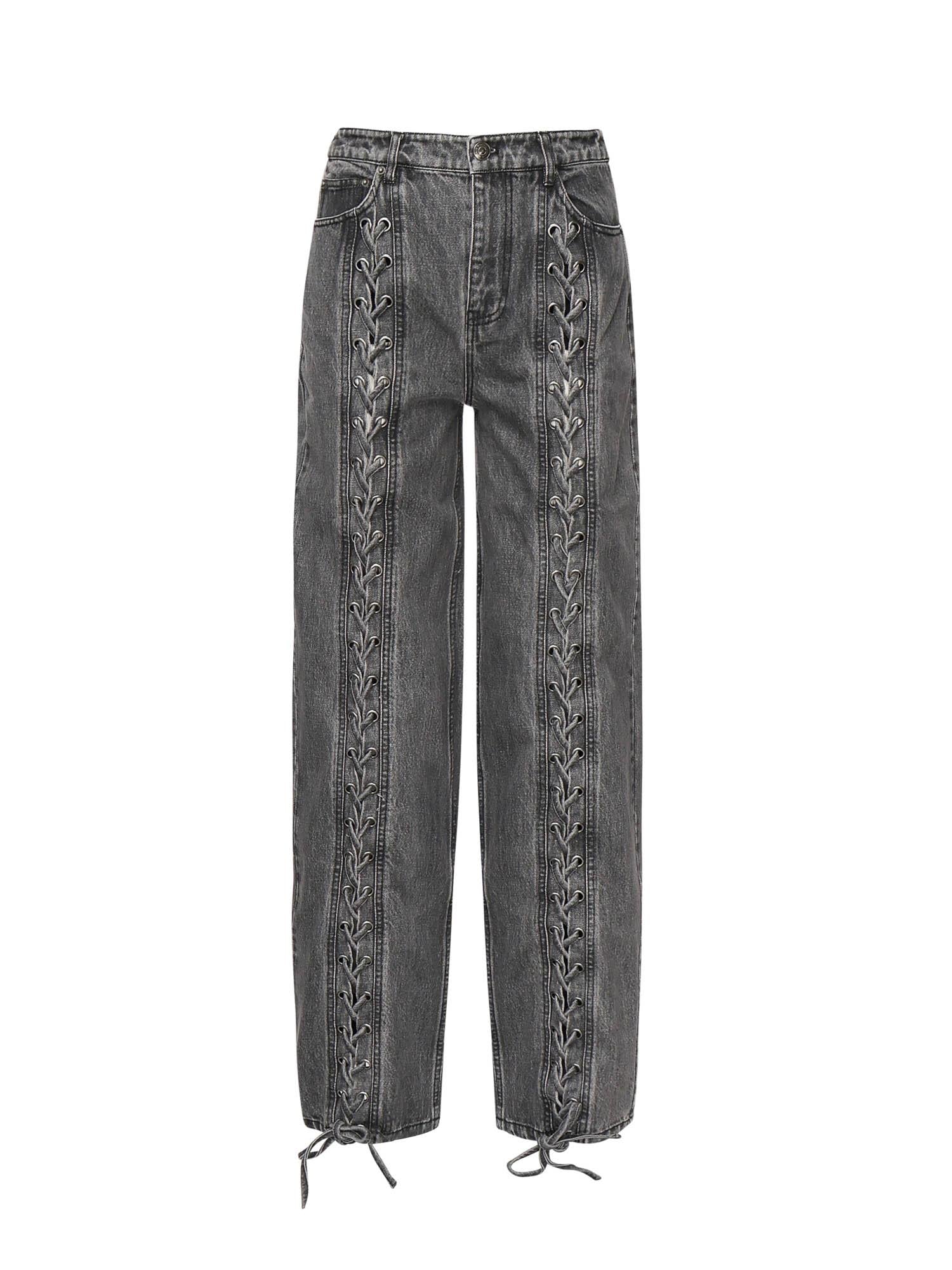 Jeans a gamba dritta con lacci 115069 100 ROTATE 