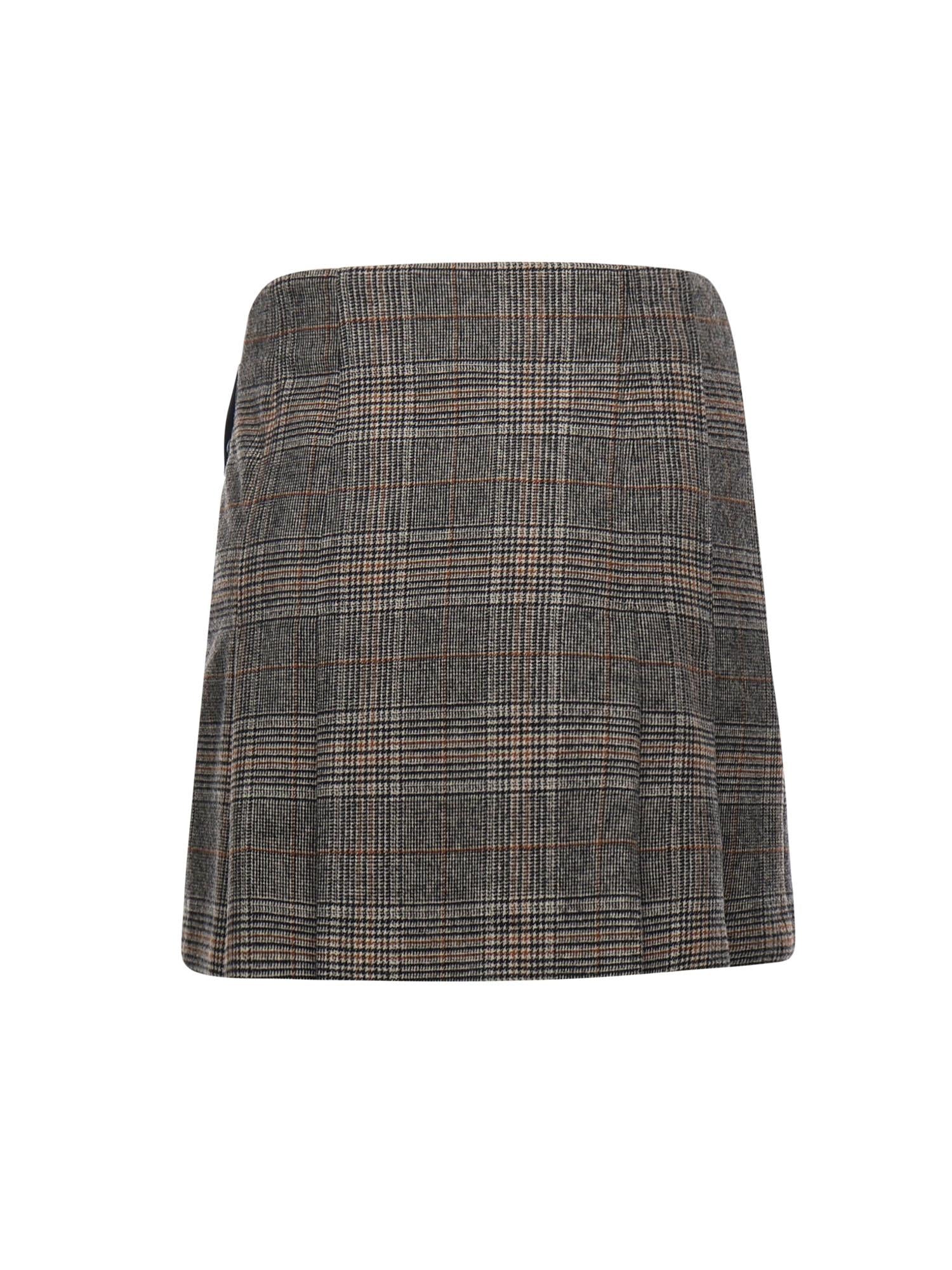 Minigonna consolata in check 106076 A2ZZPIP PINKO 