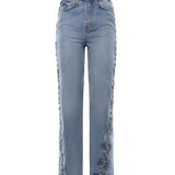 Jeans twisted lacing in denim 115169 1321 ROTATE 