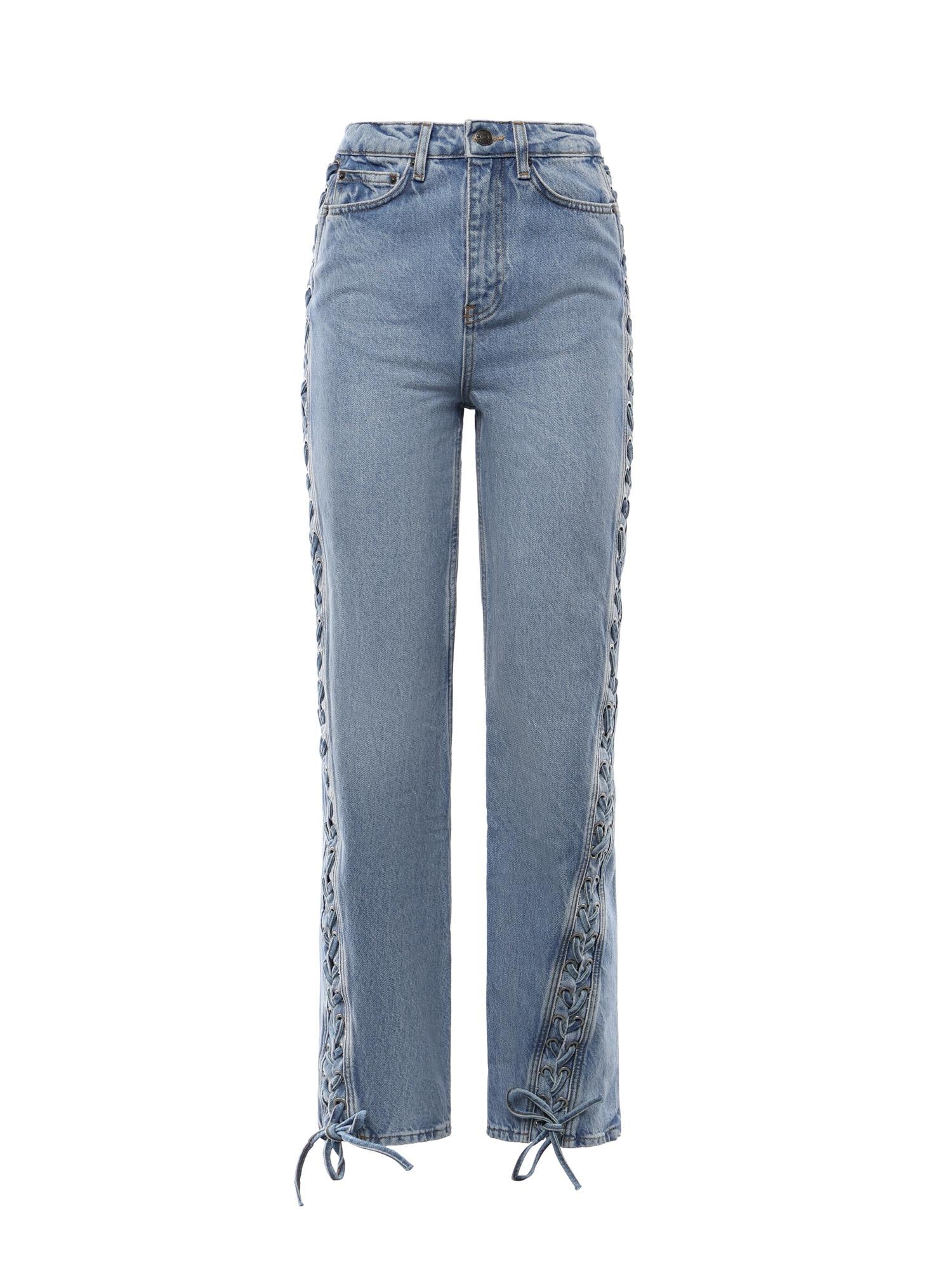 Jeans twisted lacing in denim 115169 1321 ROTATE 