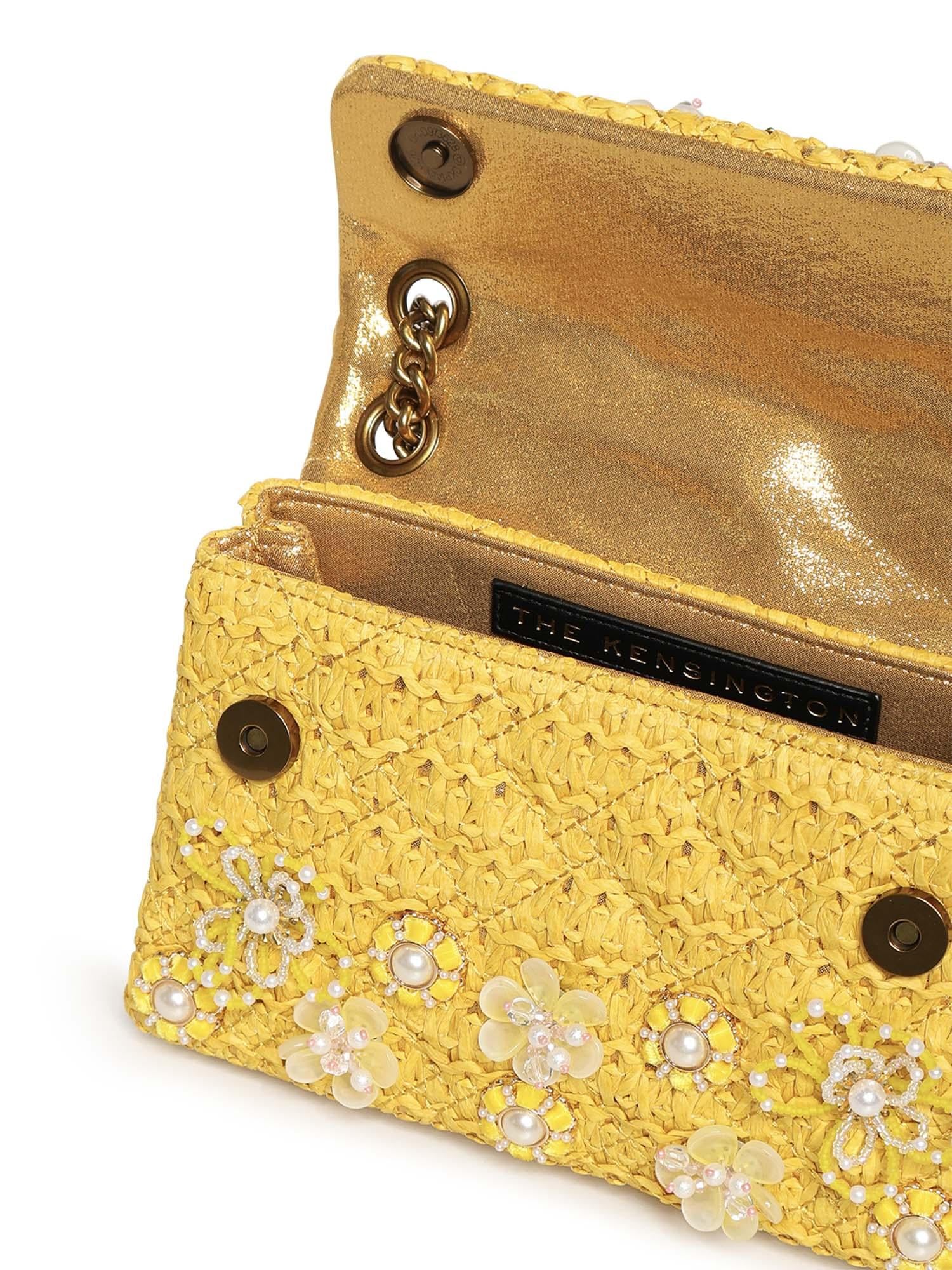 Mini bag Kensington in rafia 5576893999 YELLOW KURT GEIGER 