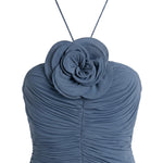 Abito midi con ruches e applicazioni floreali 267526  MAGDA BUTRYM 