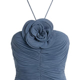 Abito midi con ruches e applicazioni floreali 267526  MAGDA BUTRYM 