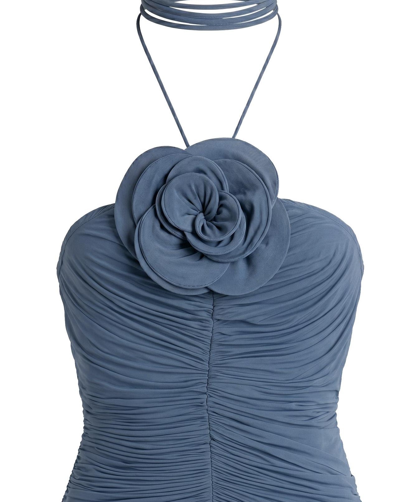 Abito midi con ruches e applicazioni floreali 267526  MAGDA BUTRYM 