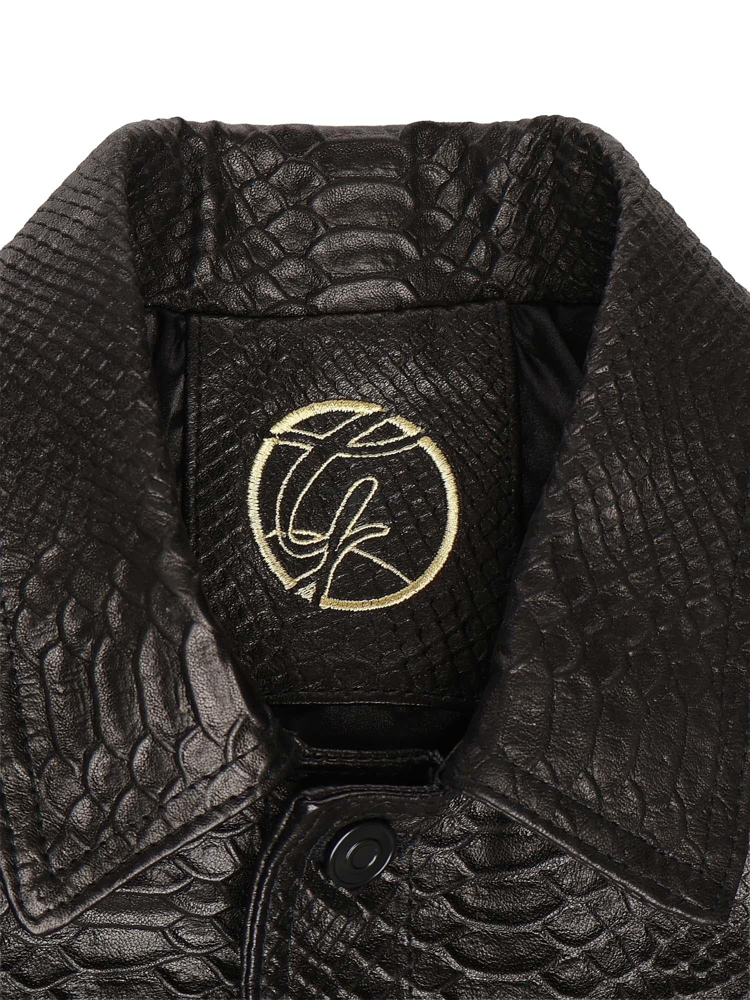 Giubbotto Julius in pelle<BR/> JULIUS CAESAR PITONENERO GIULIANO GALIANO 