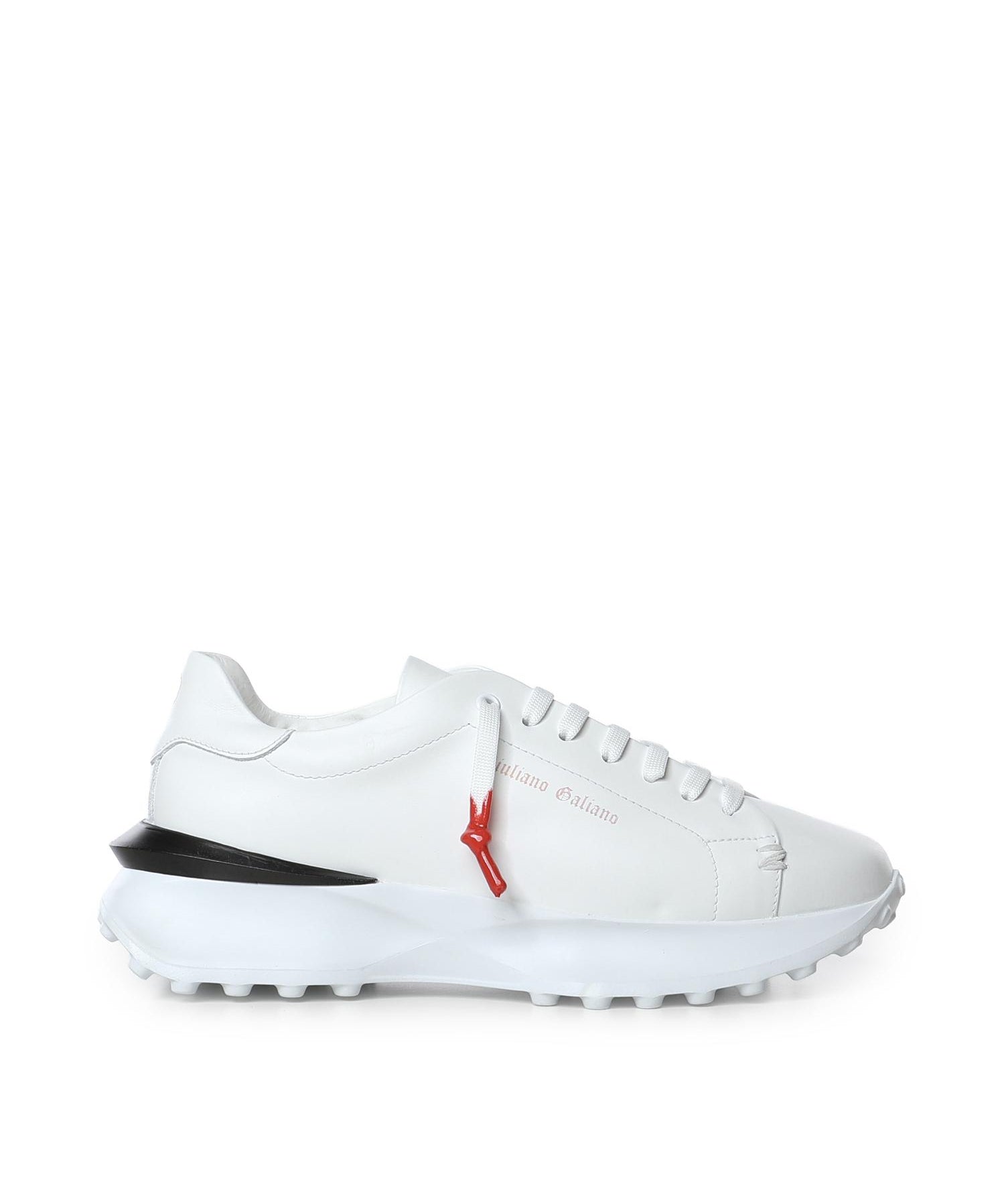 Sneakers Raptor 1 in pelle<BR/> RAPTOR1 NAPPAWHITE GIULIANO GALIANO 