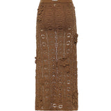 Gonna midi in crochet con fiori 106861 A3B8L25 PINKO 