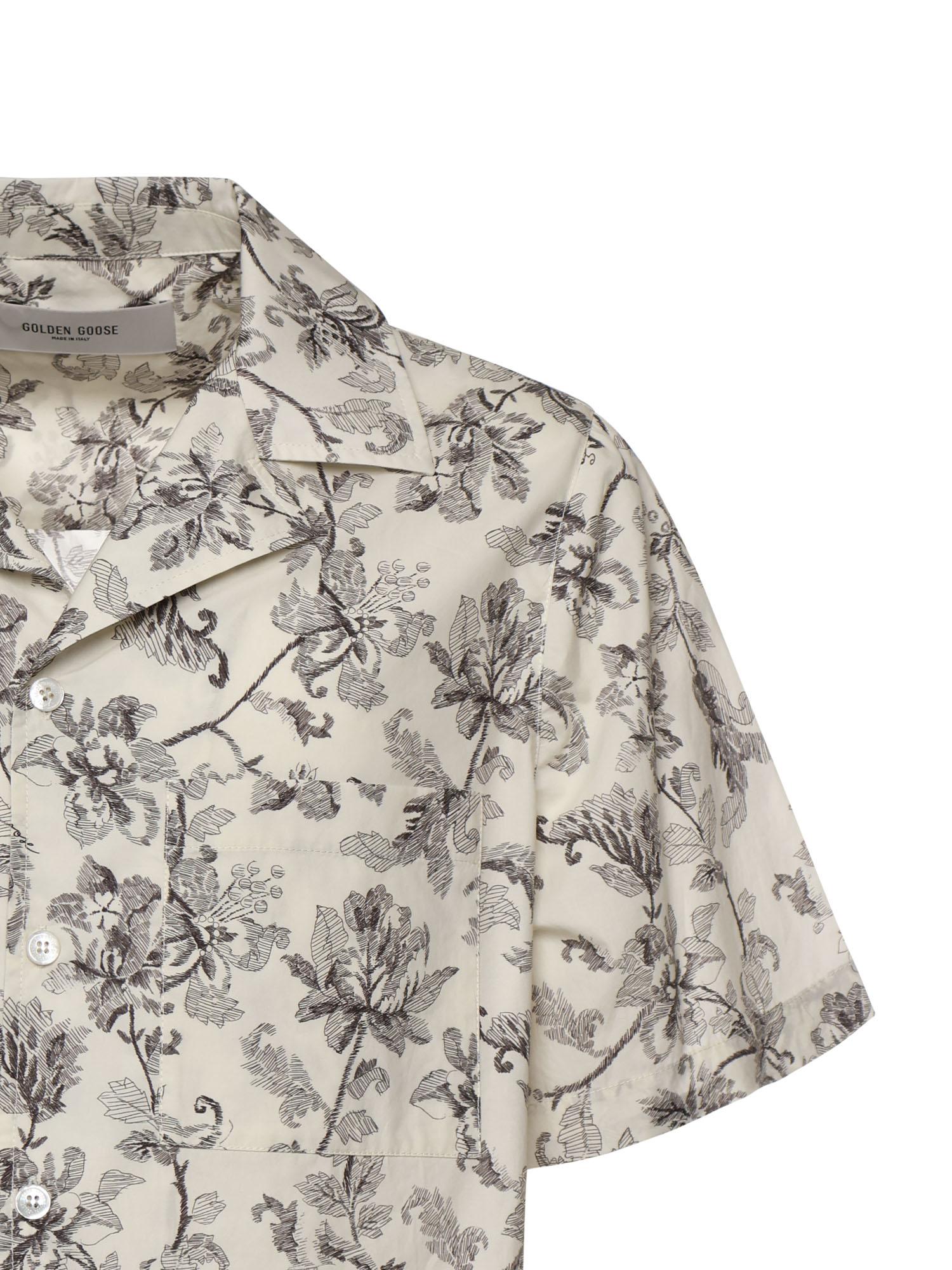 Camicia bowling in cotone con stampa GMP02655 P00233383259 GOLDEN GOOSE 