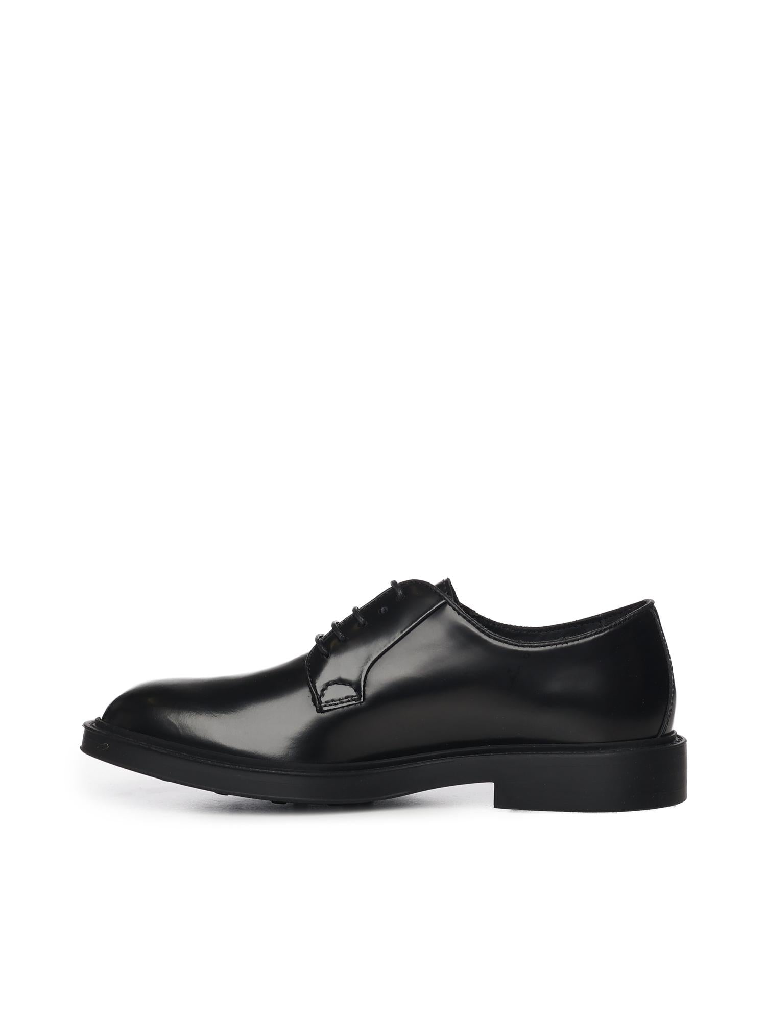 Derby in pelle<BR/> 23050 NERO ANTICA CUOIERIA 