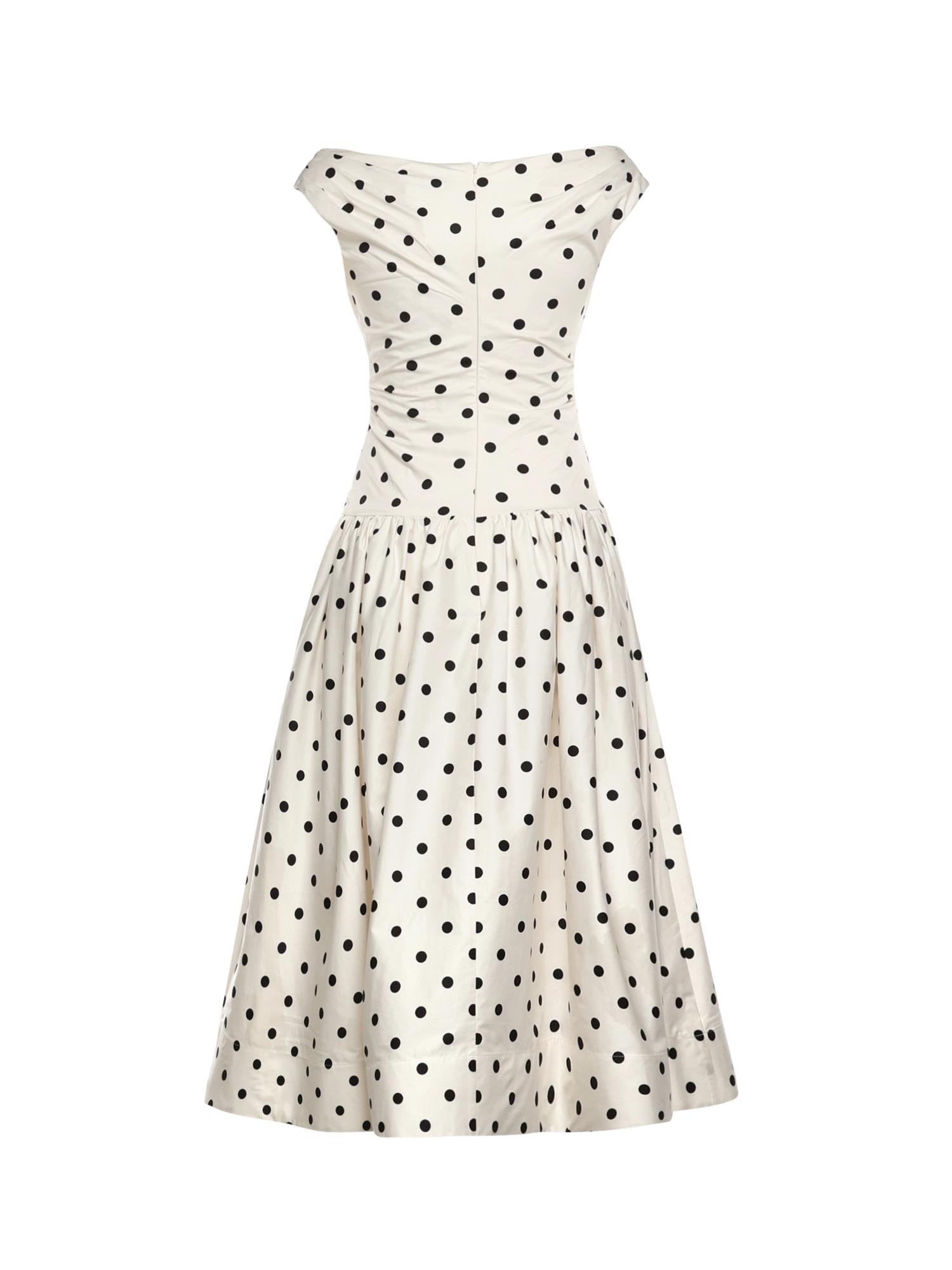 Abito midi in cotone a pois RS26209M C SELF-PORTRAIT 