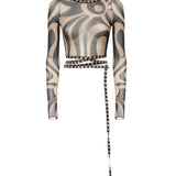Top cropped stampa Marmo 6HJM32 6H769007 PUCCI 