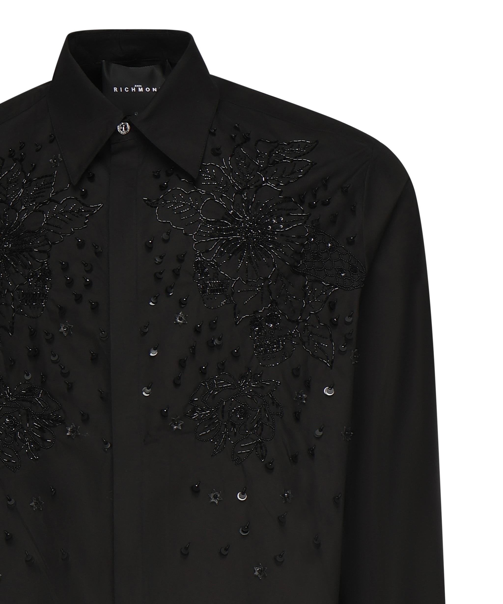 Camicia Tavaria con ricami e paillettes RMP25233CA BLACK JOHN RICHMOND 