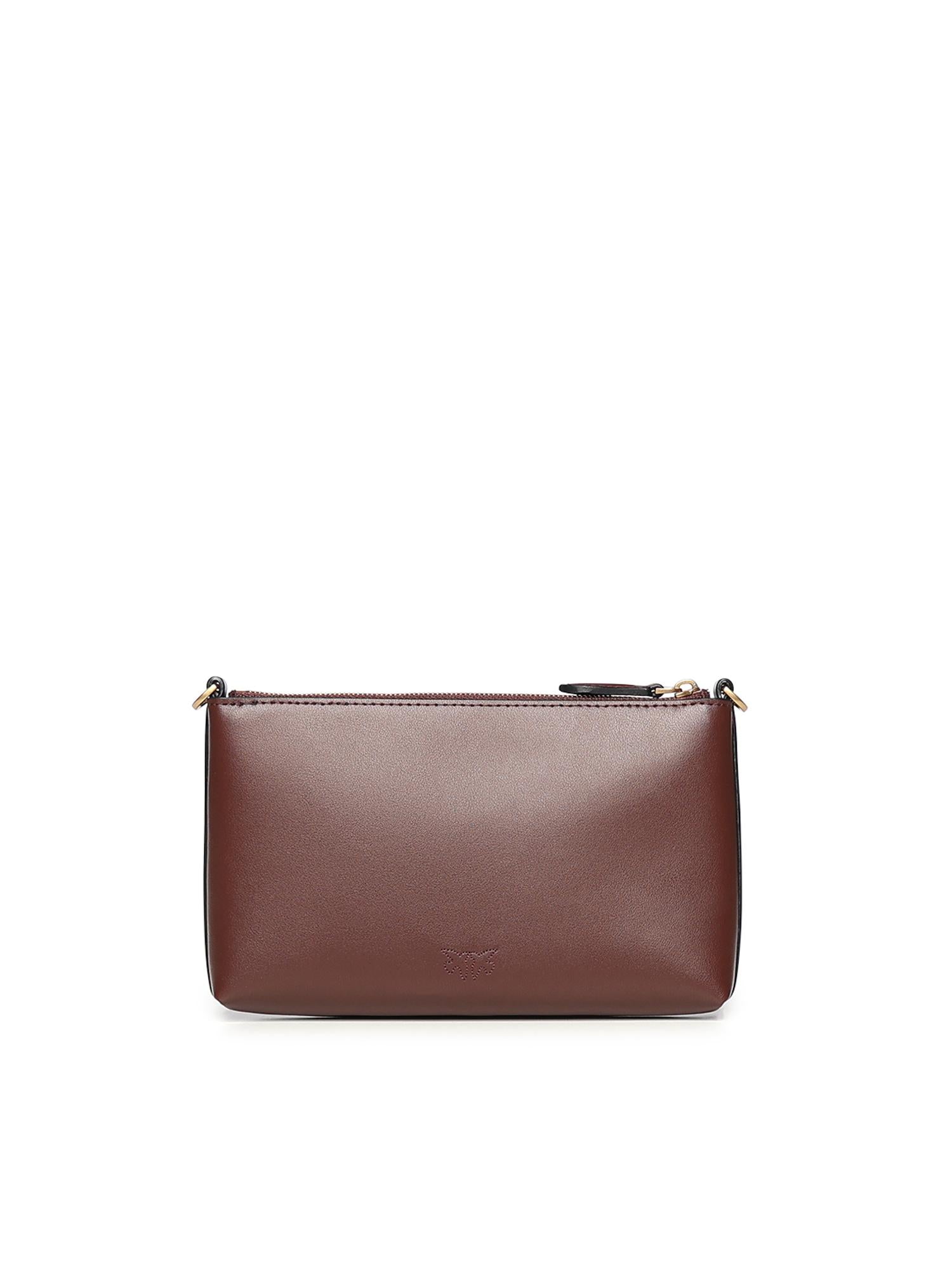 Pochette piatta in pelle con logo Love Birds 104277 A0F1R49Q PINKO 