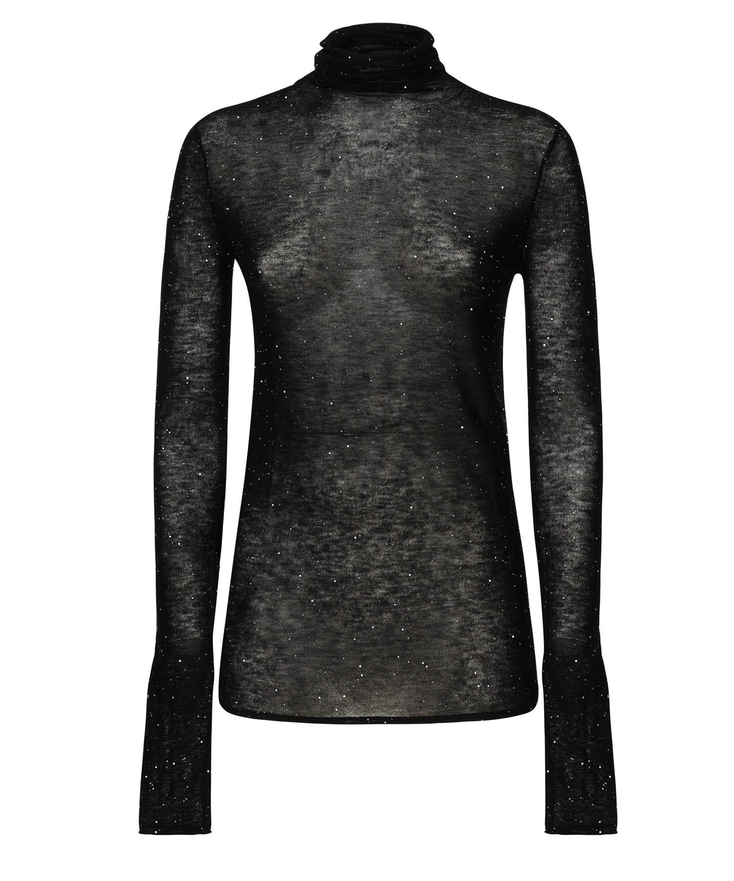 Maglia in lana con micro paillettes 105821 A2PMZ99 PINKO 