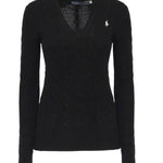 Maglia a trecce con scollo a V 211971866 005 POLO RALPH LAUREN 