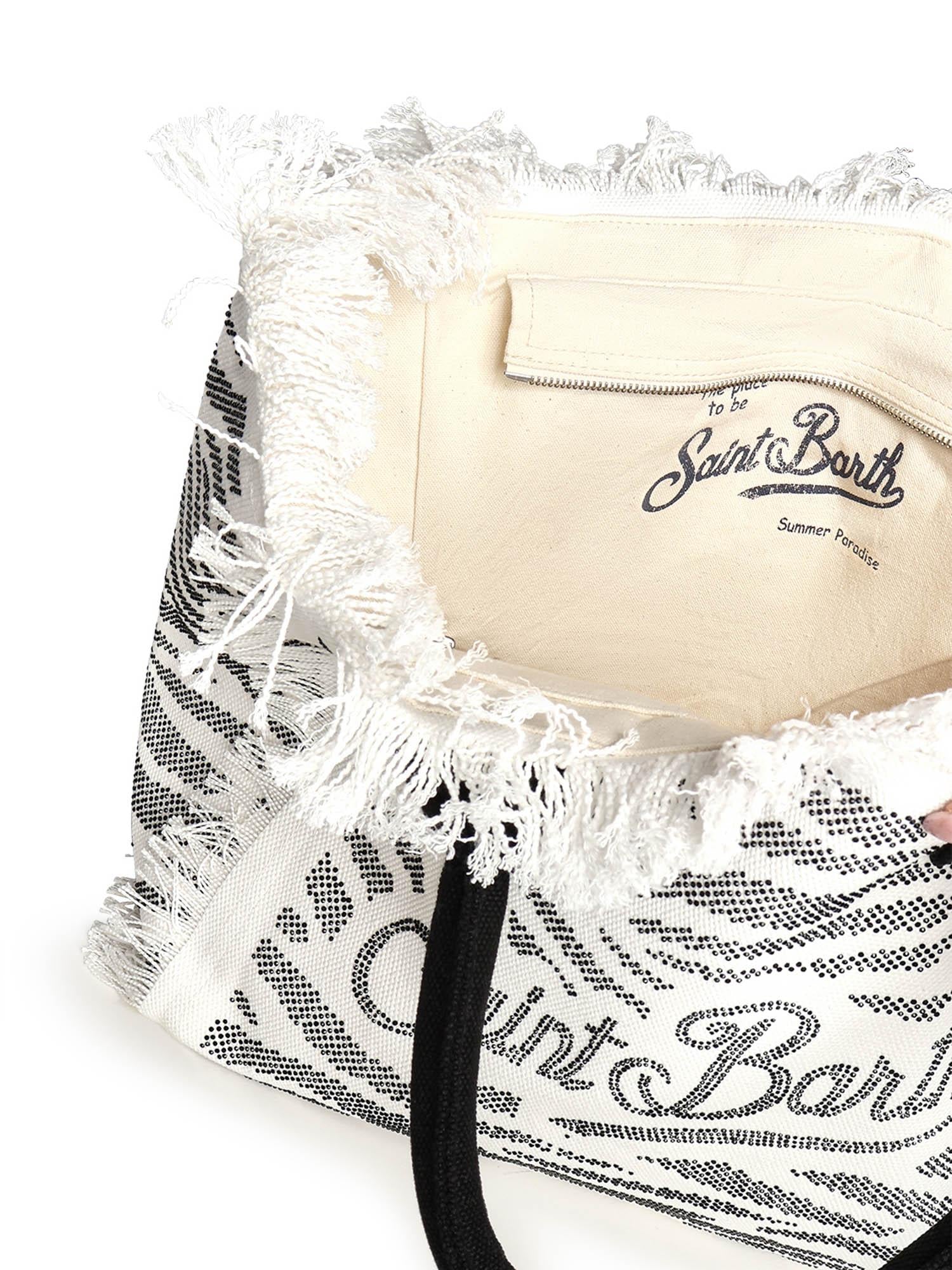 Borsa Vanity in canvas con stampa zebrata e strass VANI001 00271L MC2 SAINT BARTH 