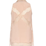 Top con scollo all'americana e pizzo 106263 A32YQ35 PINKO 