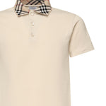 Polo in cotone con colletto Check 8103864 C1740 BURBERRY 