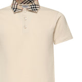 Polo in cotone con colletto Check 8103864 C1740 BURBERRY 