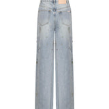 Jeans con fiori di strass AW25828PA BL SELF-PORTRAIT 