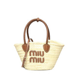 Borsa shopping in tessuto intrecciato 5BG273 2DDHF0A5T MIU MIU 