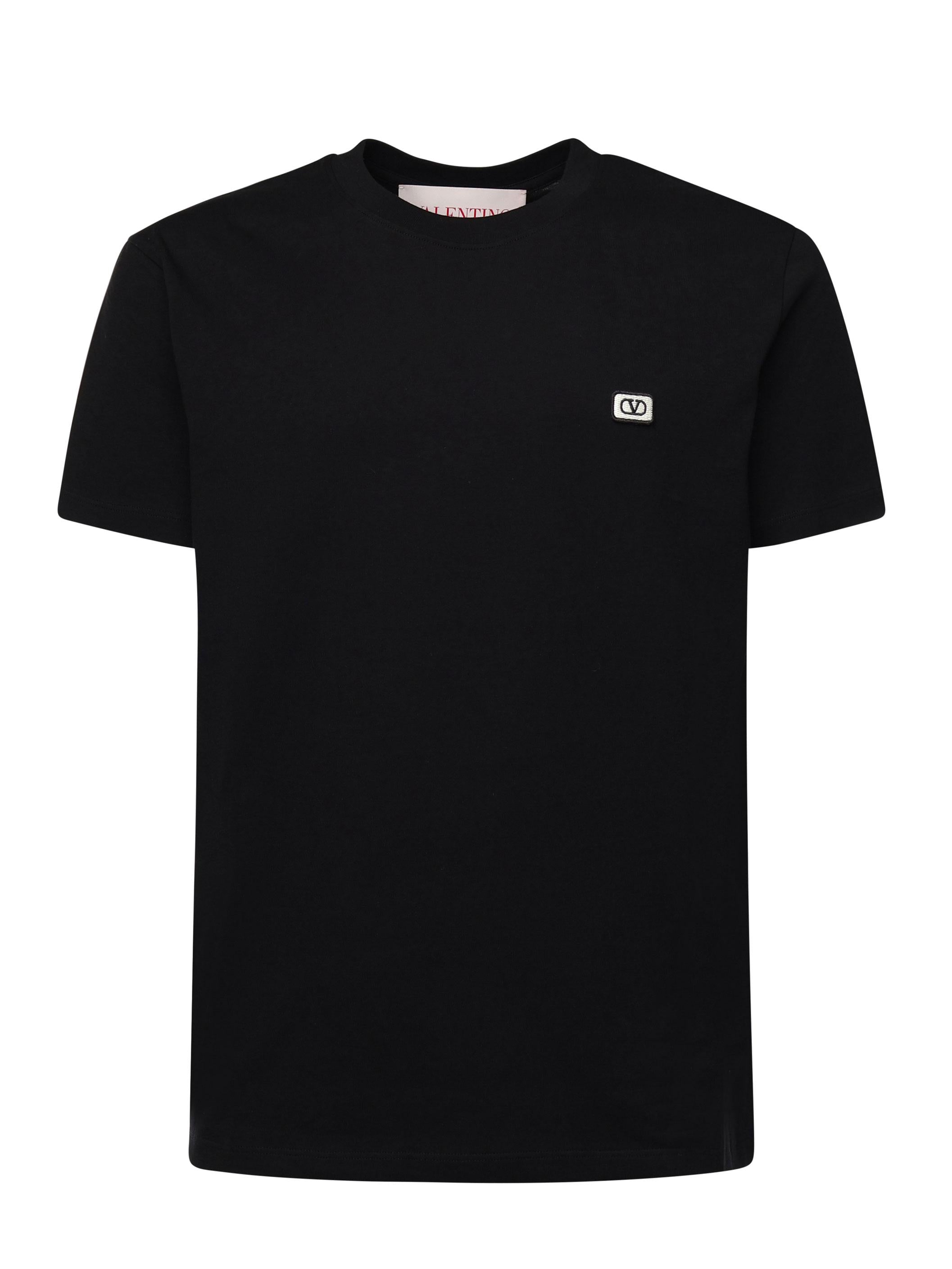 T-Shirt in cotone con patch VLogo 6V3MG10V AQ80NO VALENTINO GARAVANI 