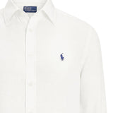 Camicia in lino con logo 211970730 518 POLO RALPH LAUREN 