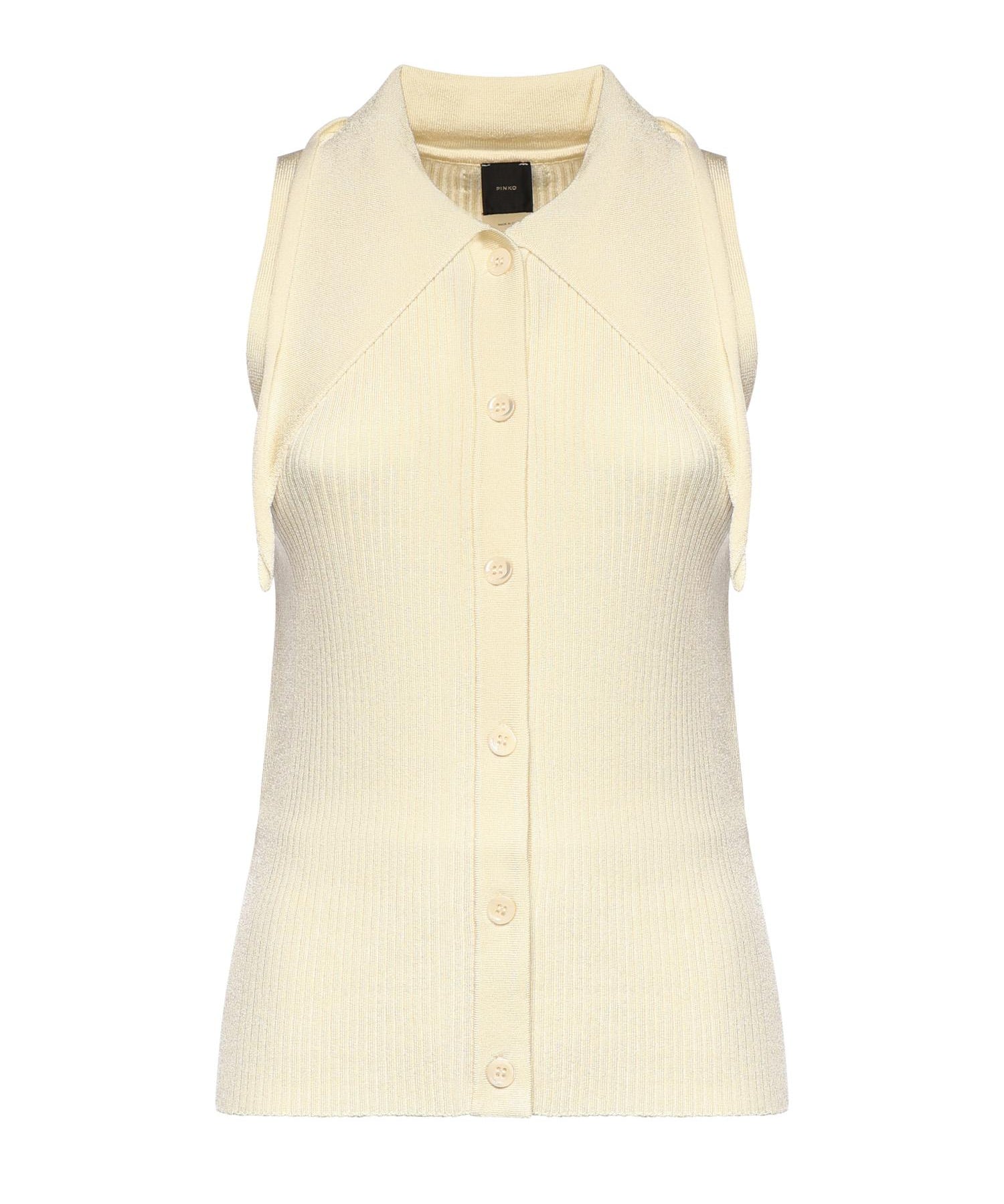 Top con nodo a bandana e bottoni 106315 A347C04 PINKO 