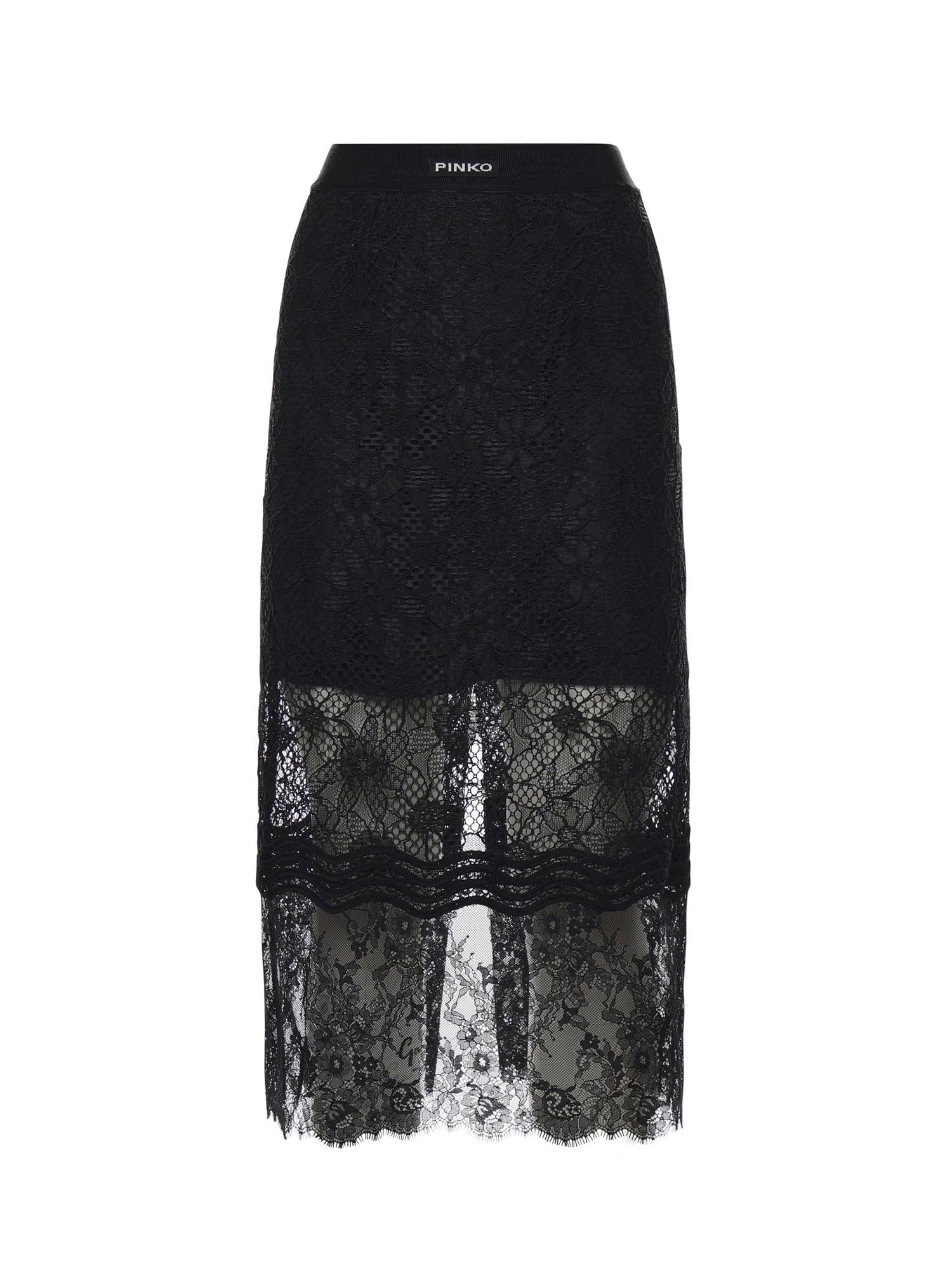 Gonna midi in pizzo con spacchetti 106664 A381Z99 PINKO 