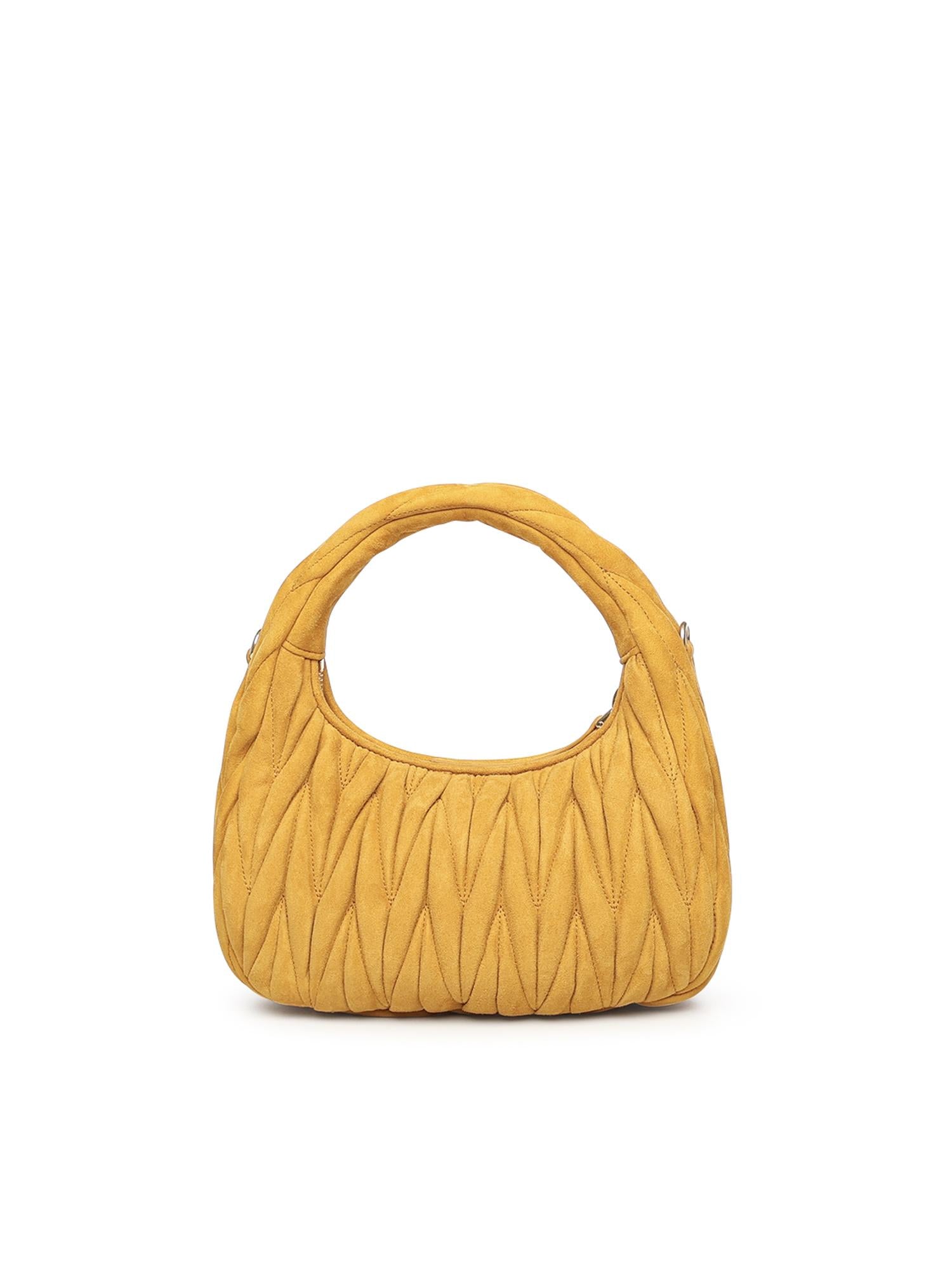 Borsa Wander in pelle scamosciata matelassé 5BC125 AB7OF0R55 MIU MIU 