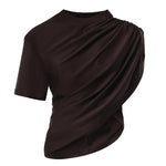 T-shirt cropped asimmetrica in jersey cotone 226JTS241JS0290 1983 COURREGES 