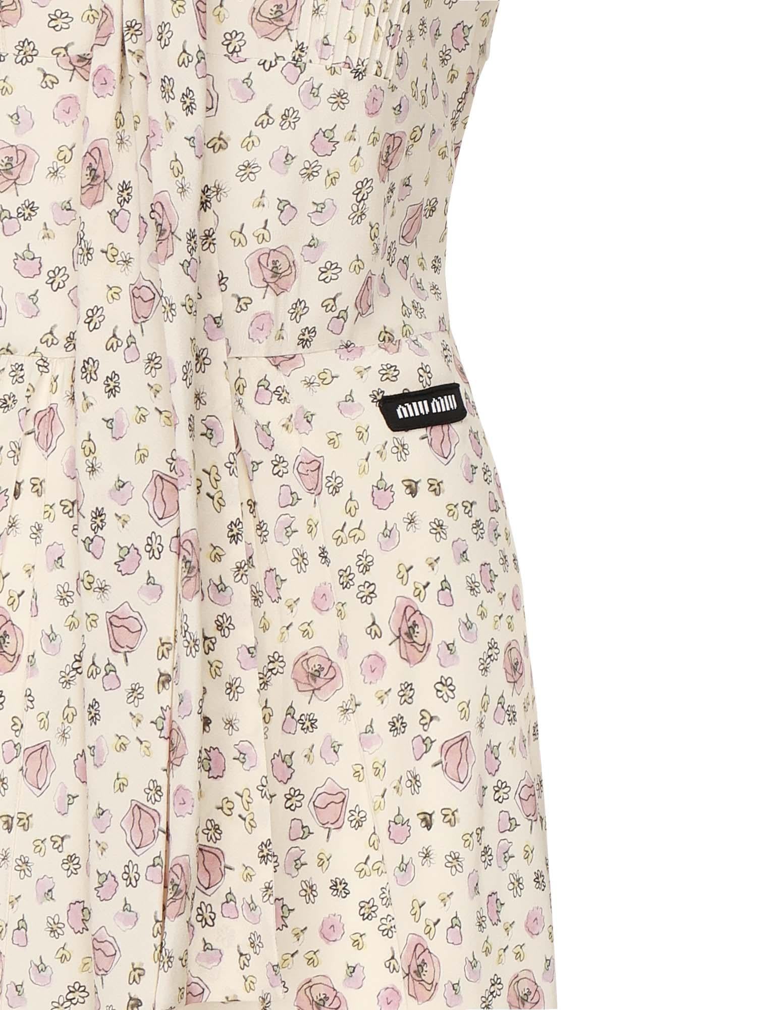 Abito lungo in crêpe de Chine MF5971 175RF0770 MIU MIU 