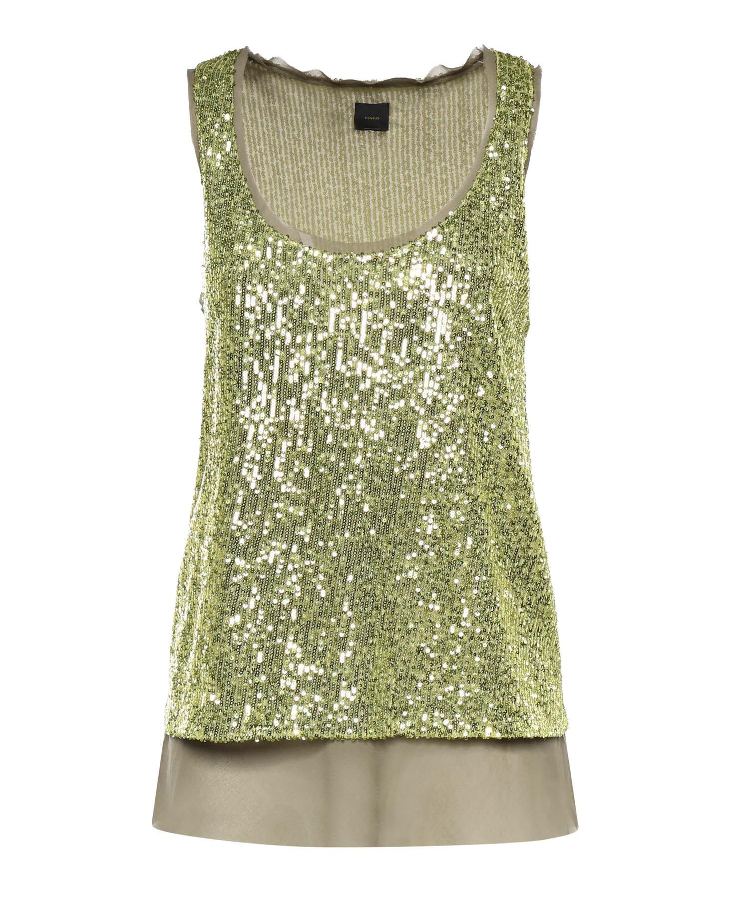 Canotta full paillettes 107743 A3NFS69 PINKO 