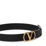 Cintura VLogo Signature in pelle<BR/> 8W2T0SM3 IYR0NO VALENTINO GARAVANI 