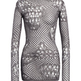 Miniabito in maglia stramata DA565 M01043D961 DONDUP 