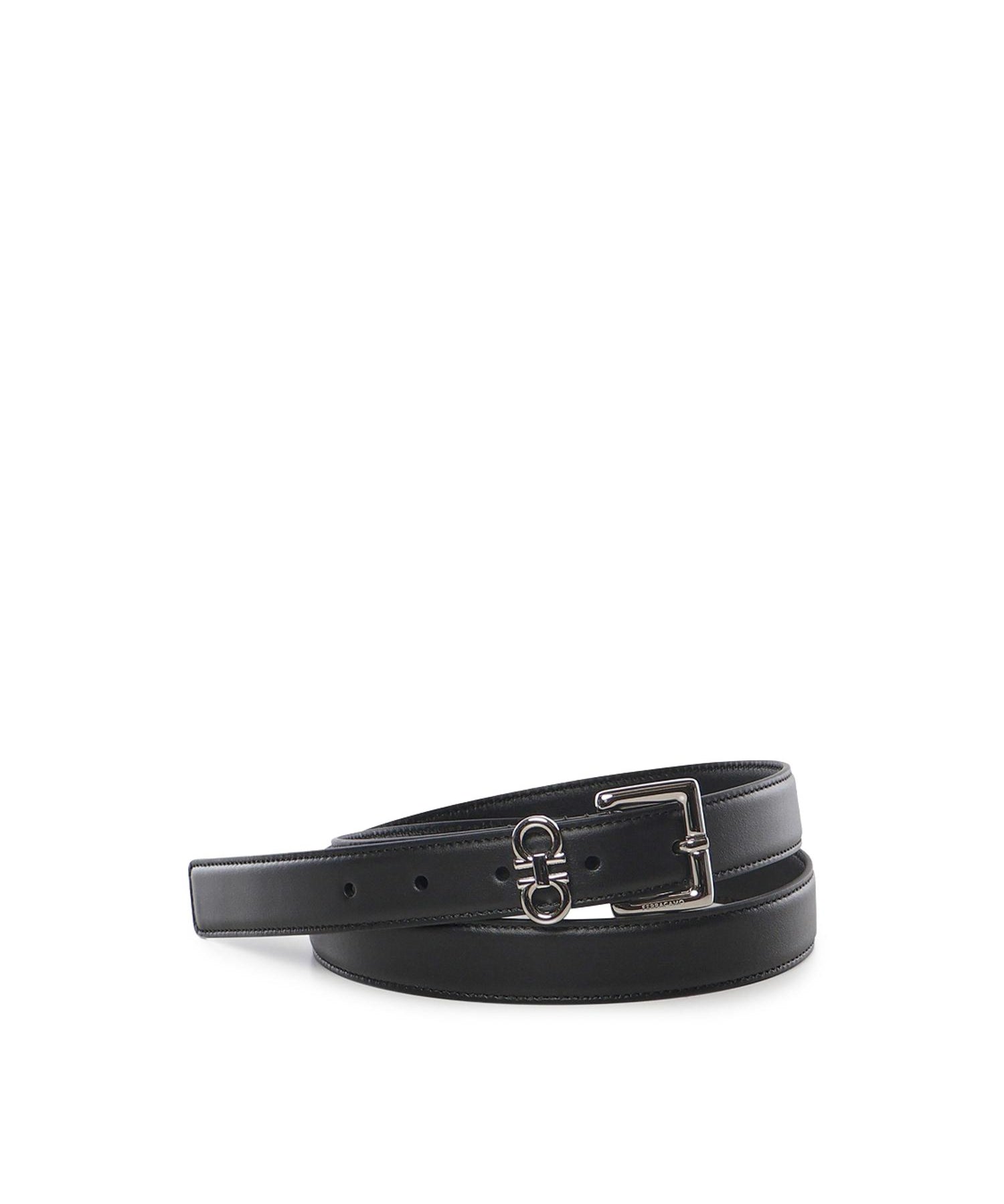Cintura con doppio Gancini in pelle 230346 791904006 FERRAGAMO 