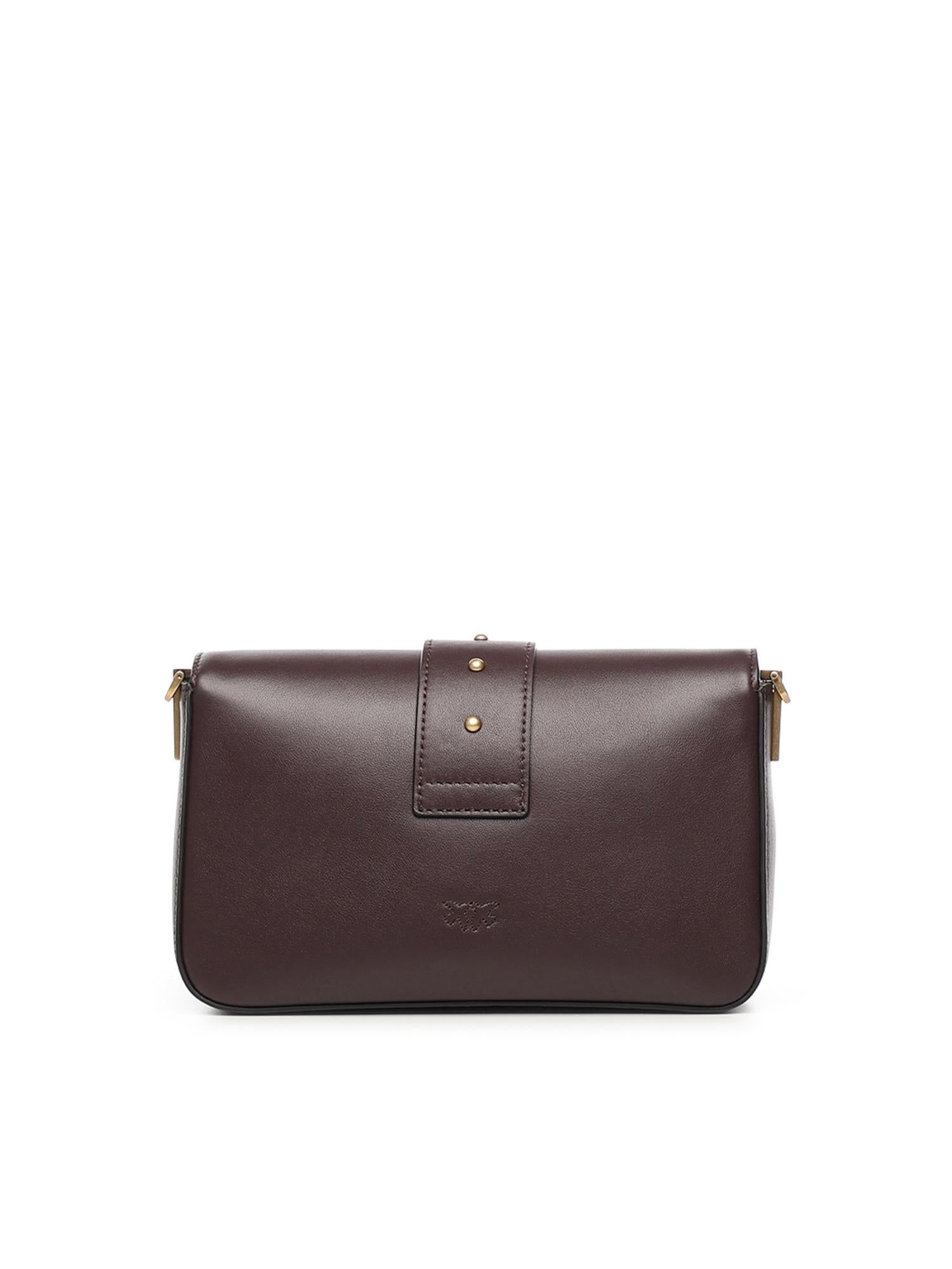 Borsa a spalla piccola Mini Love Bag Slouchy in pelle 105824 A0QOLA7Q PINKO 